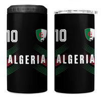 Algeria Soccer Sports Graphic Number 10 Jersey Style 4 in 1 Can Cooler Tumbler Proud Algerian Football Fans Game Day Maghreb Pride