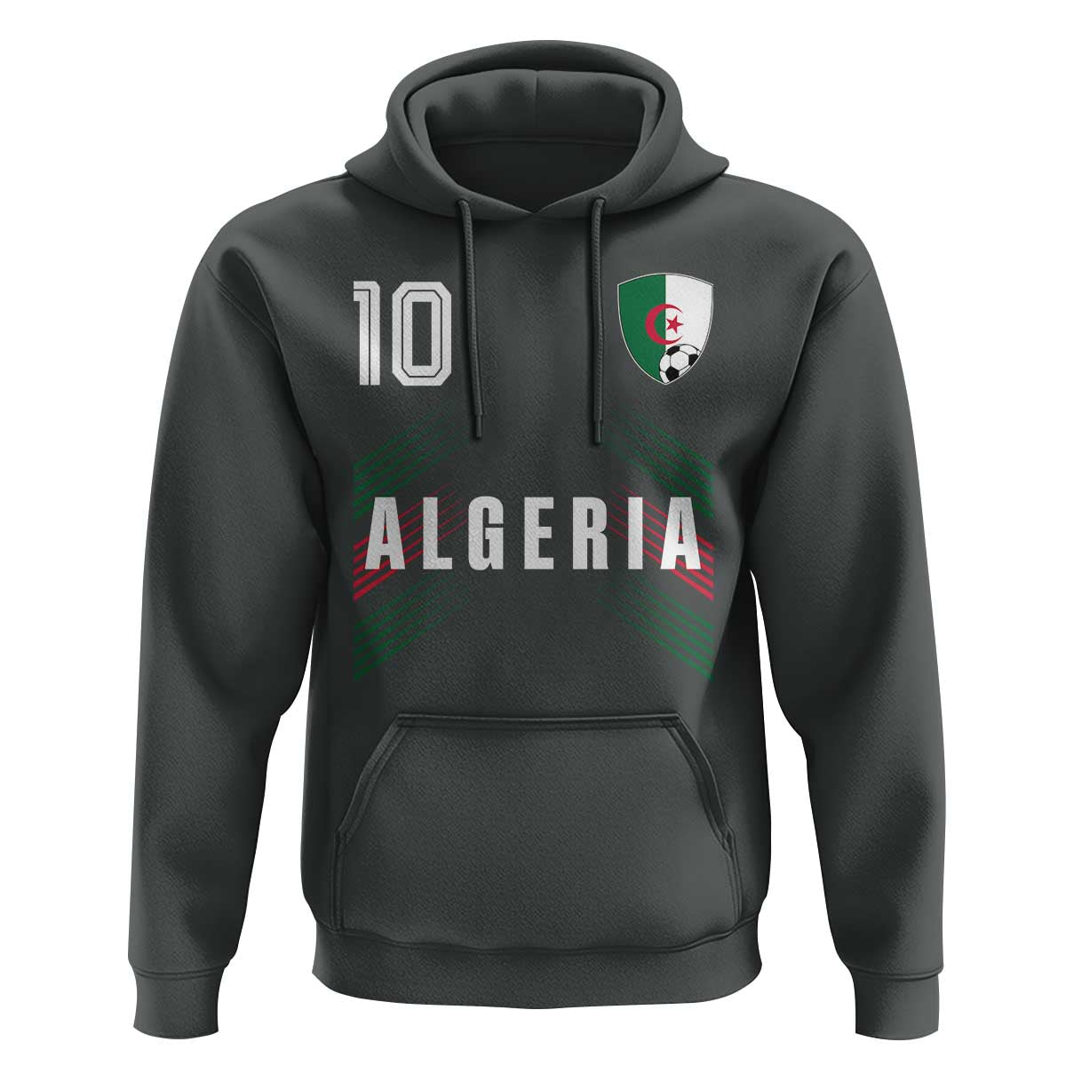 Algeria Soccer Sports Graphic Number 10 Jersey Style Hoodie Proud Algerian Football Fans Game Day Maghreb Pride