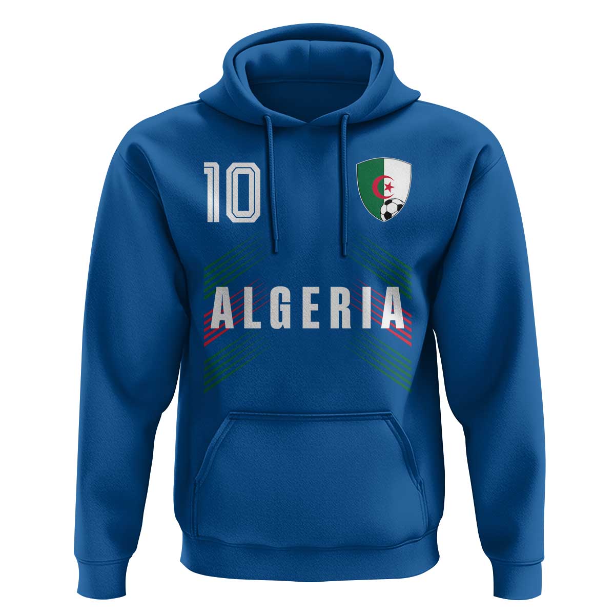 Algeria Soccer Sports Graphic Number 10 Jersey Style Hoodie Proud Algerian Football Fans Game Day Maghreb Pride