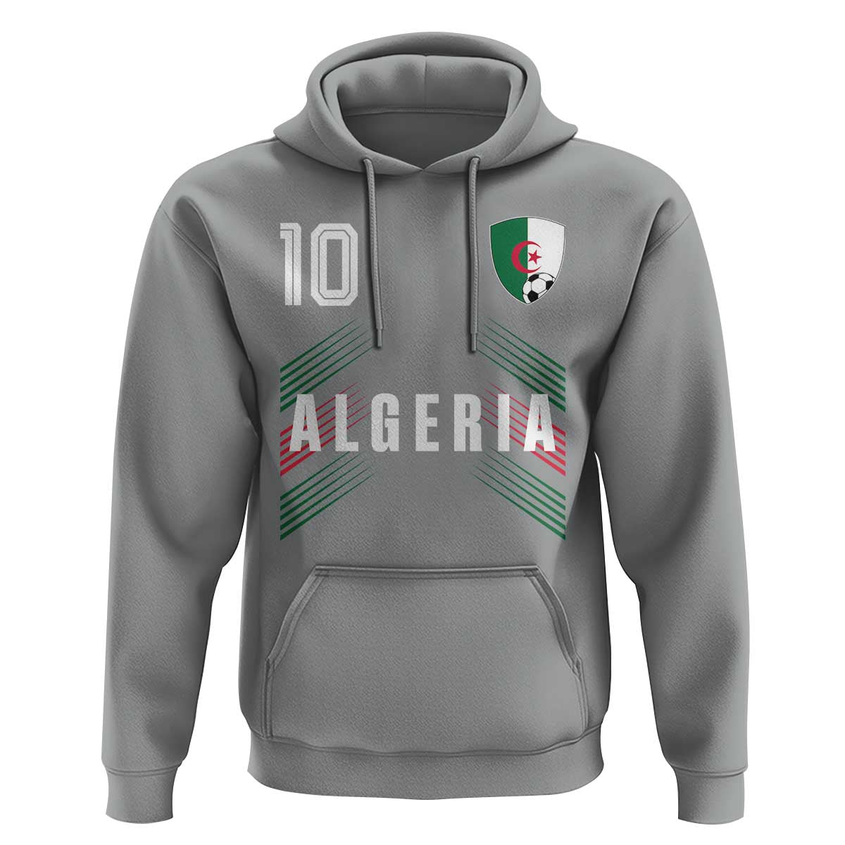 Algeria Soccer Sports Graphic Number 10 Jersey Style Hoodie Proud Algerian Football Fans Game Day Maghreb Pride
