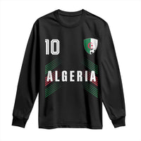 Algeria Soccer Sports Graphic Number 10 Jersey Style Long Sleeve Shirt Proud Algerian Football Fans Game Day Maghreb Pride