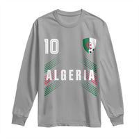 Algeria Soccer Sports Graphic Number 10 Jersey Style Long Sleeve Shirt Proud Algerian Football Fans Game Day Maghreb Pride