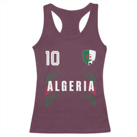 Algeria Soccer Sports Graphic Number 10 Jersey Style Racerback Tank Top Proud Algerian Football Fans Game Day Maghreb Pride