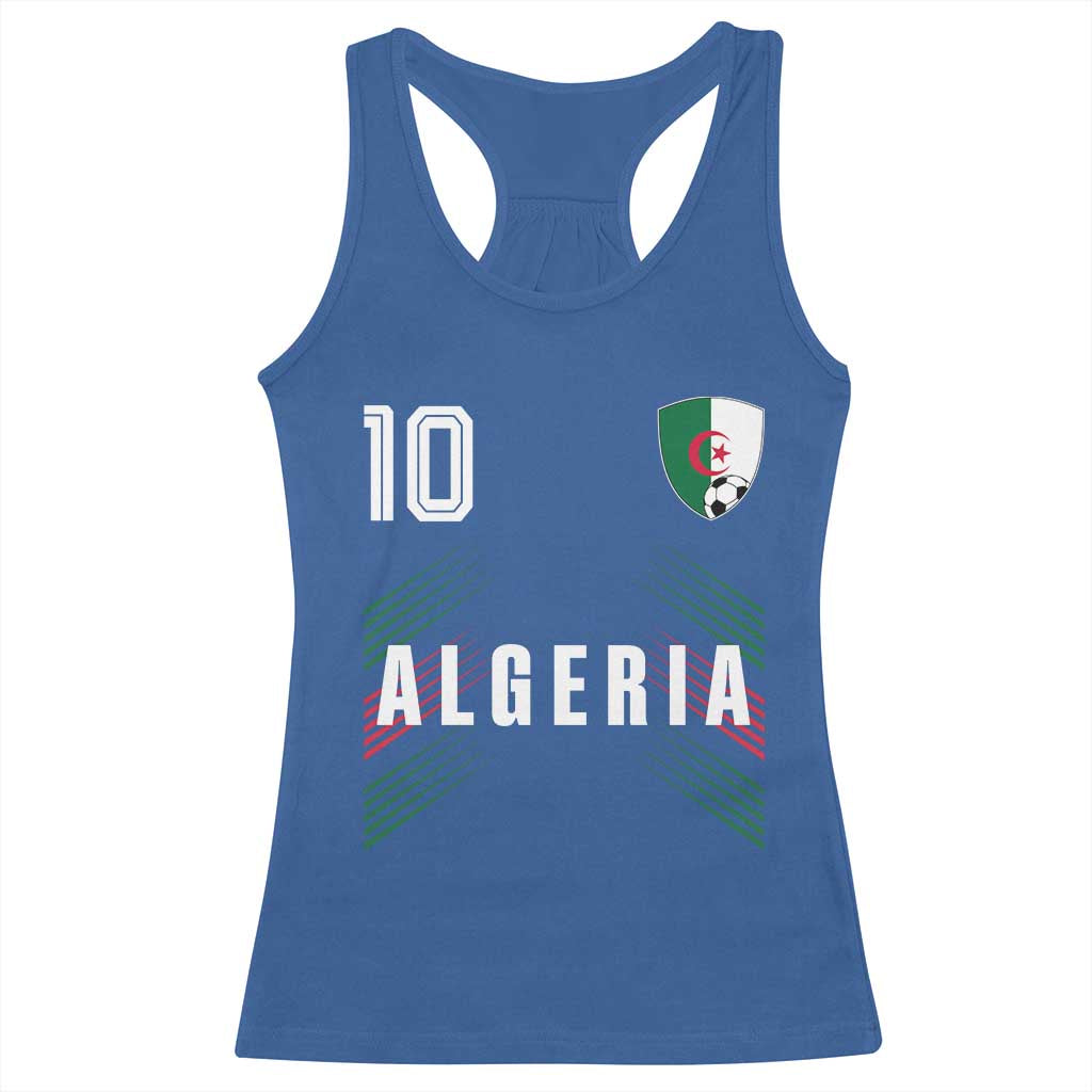 Algeria Soccer Sports Graphic Number 10 Jersey Style Racerback Tank Top Proud Algerian Football Fans Game Day Maghreb Pride