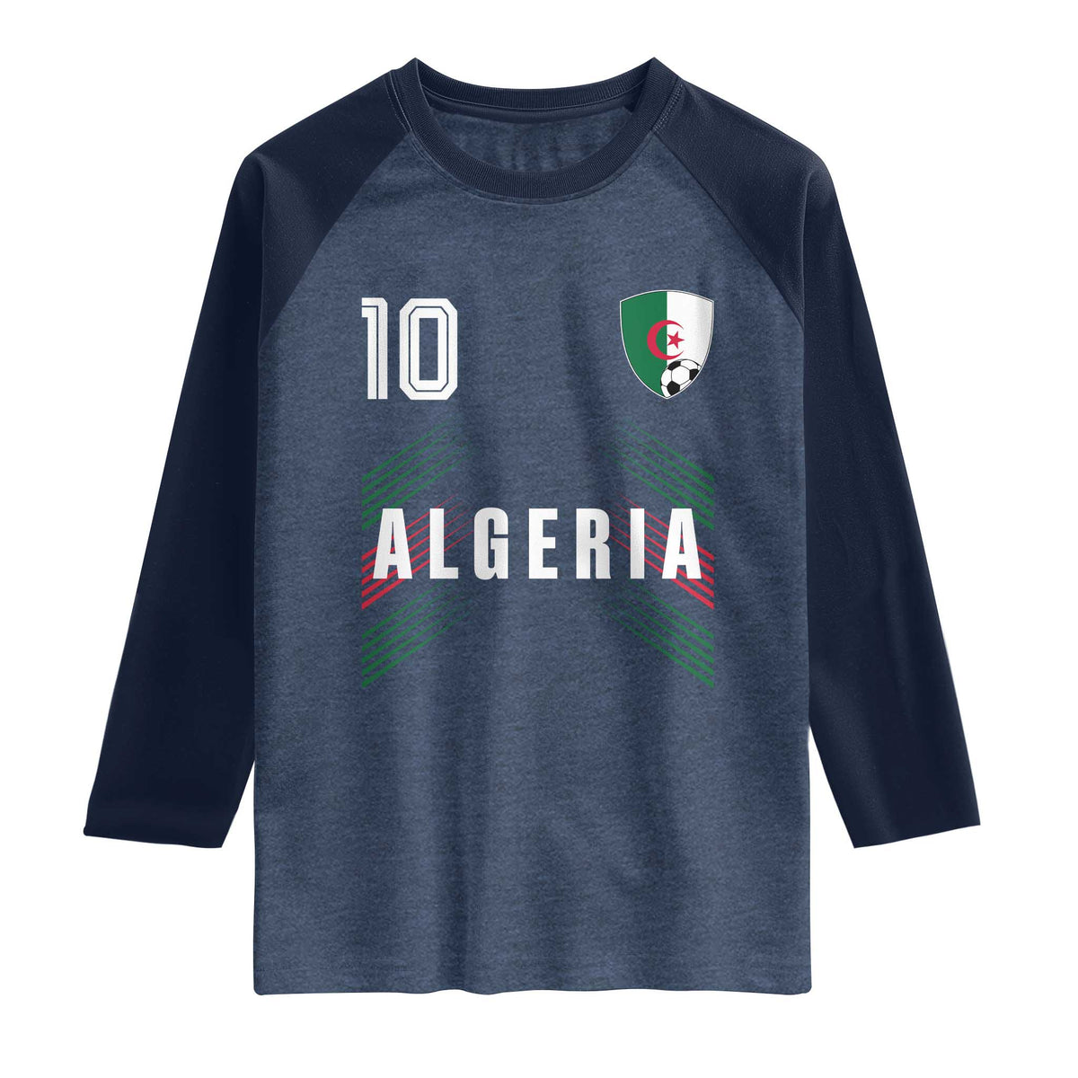Algeria Soccer Sports Graphic Number 10 Jersey Style Raglan Shirt Proud Algerian Football Fans Game Day Maghreb Pride