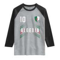 Algeria Soccer Sports Graphic Number 10 Jersey Style Raglan Shirt Proud Algerian Football Fans Game Day Maghreb Pride