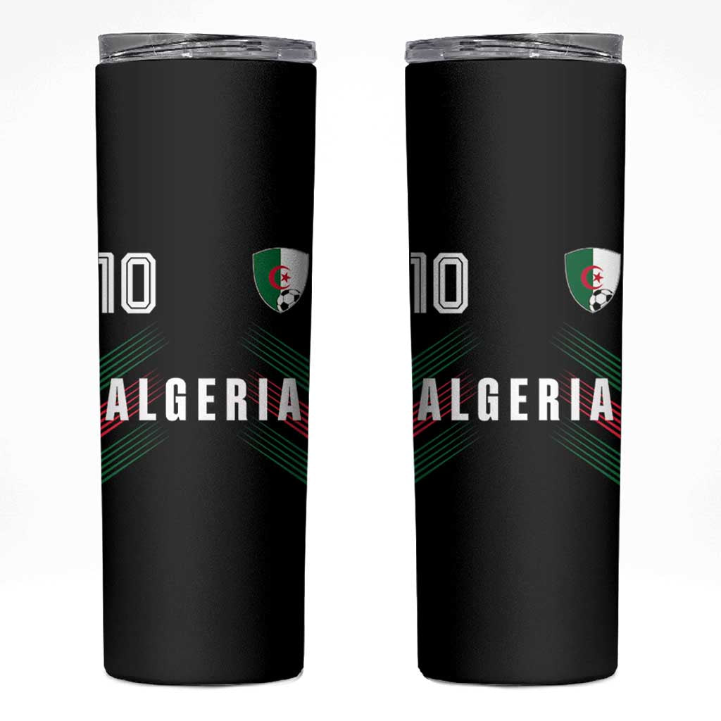 Algeria Soccer Sports Graphic Number 10 Jersey Style Skinny Tumbler Proud Algerian Football Fans Game Day Maghreb Pride