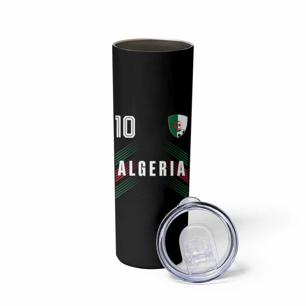 Algeria Soccer Sports Graphic Number 10 Jersey Style Skinny Tumbler Proud Algerian Football Fans Game Day Maghreb Pride