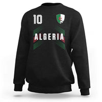 Algeria Soccer Sports Graphic Number 10 Jersey Style Sweatshirt Proud Algerian Football Fans Game Day Maghreb Pride