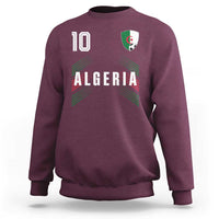Algeria Soccer Sports Graphic Number 10 Jersey Style Sweatshirt Proud Algerian Football Fans Game Day Maghreb Pride