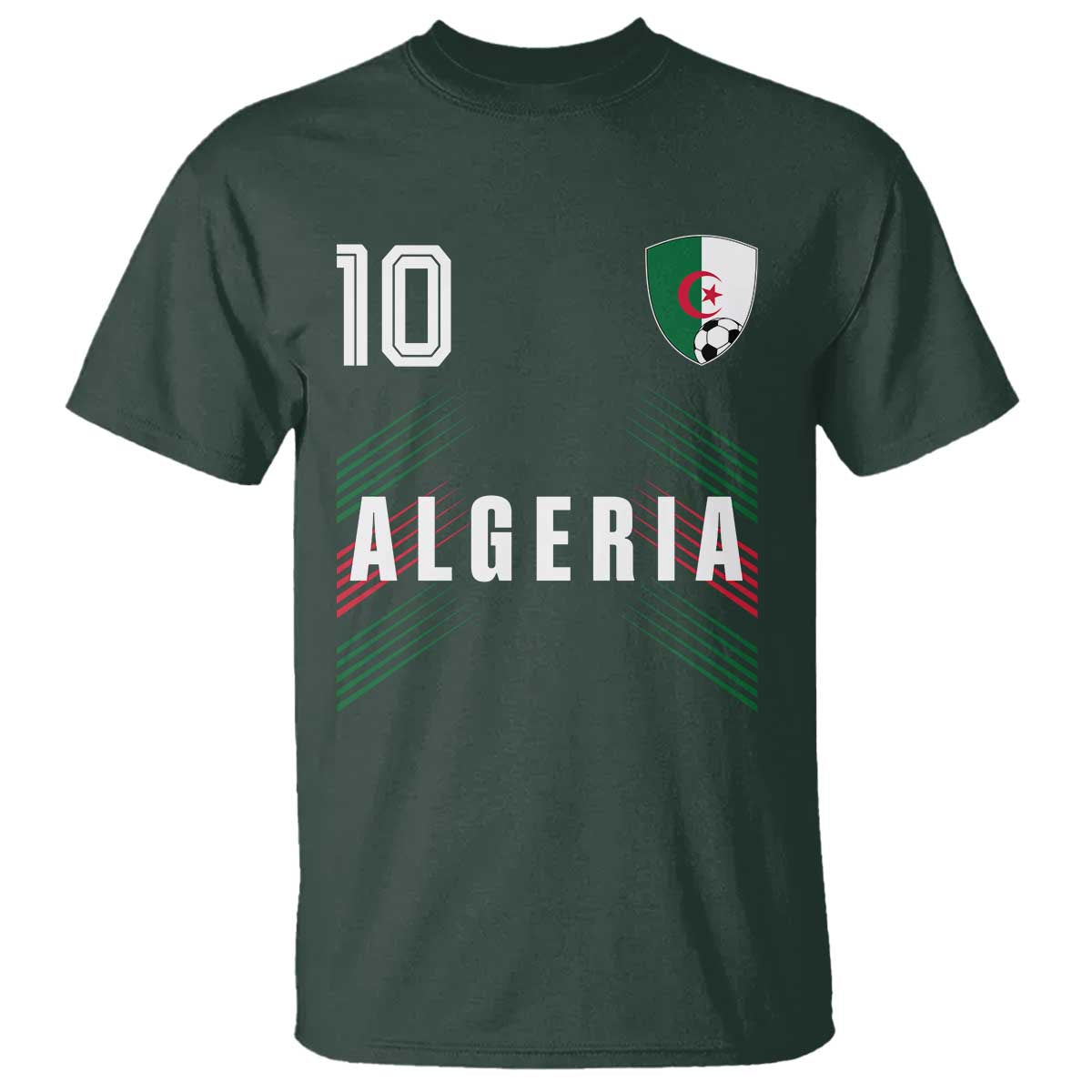 Algeria Soccer Sports Graphic Number 10 Jersey Style T Shirt Proud Algerian Football Fans Game Day Maghreb Pride