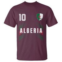 Algeria Soccer Sports Graphic Number 10 Jersey Style T Shirt Proud Algerian Football Fans Game Day Maghreb Pride
