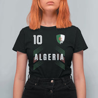 Algeria Soccer Sports Graphic Number 10 Jersey Style T Shirt For Women Proud Algerian Football Fans Game Day Maghreb Pride