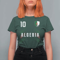Algeria Soccer Sports Graphic Number 10 Jersey Style T Shirt For Women Proud Algerian Football Fans Game Day Maghreb Pride