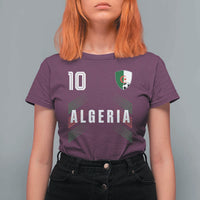 Algeria Soccer Sports Graphic Number 10 Jersey Style T Shirt For Women Proud Algerian Football Fans Game Day Maghreb Pride