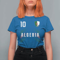 Algeria Soccer Sports Graphic Number 10 Jersey Style T Shirt For Women Proud Algerian Football Fans Game Day Maghreb Pride