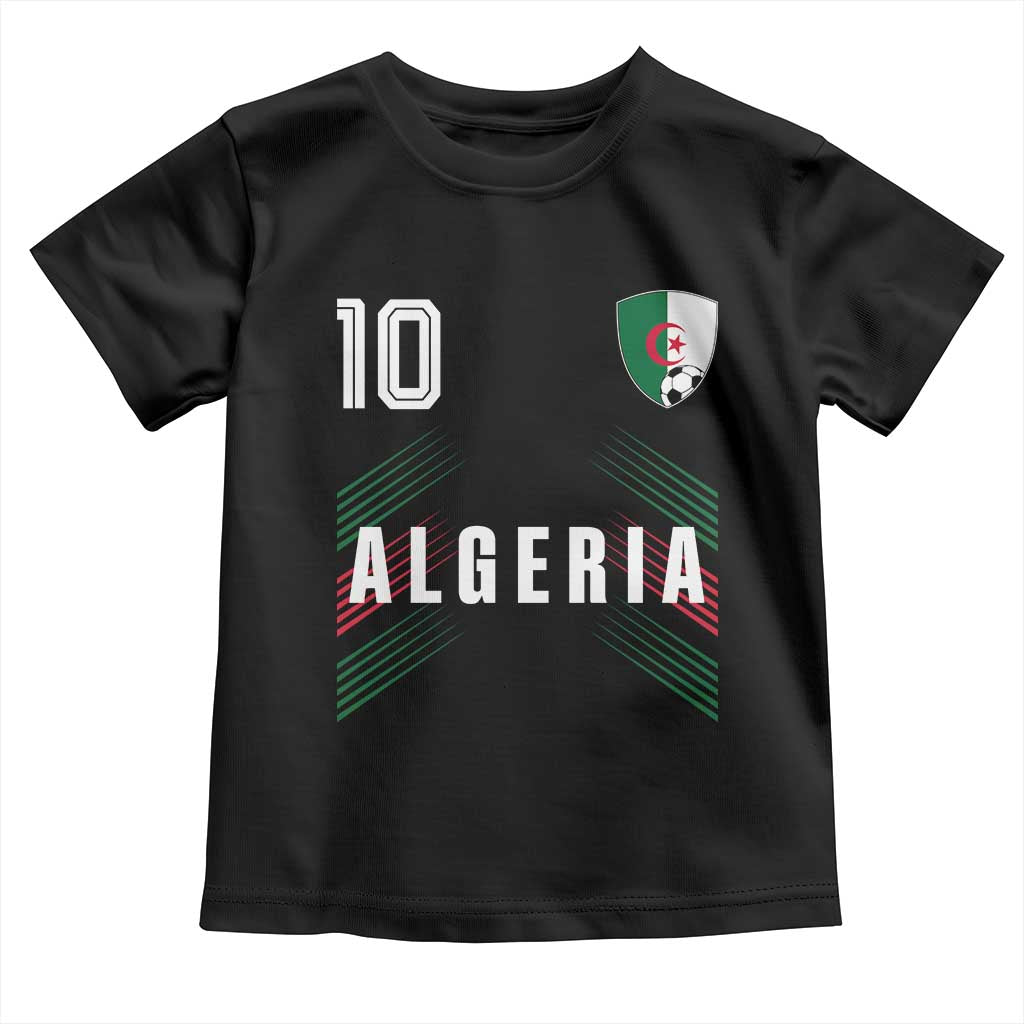 Algeria Soccer Sports Graphic Number 10 Jersey Style Toddler T Shirt Proud Algerian Football Fans Game Day Maghreb Pride