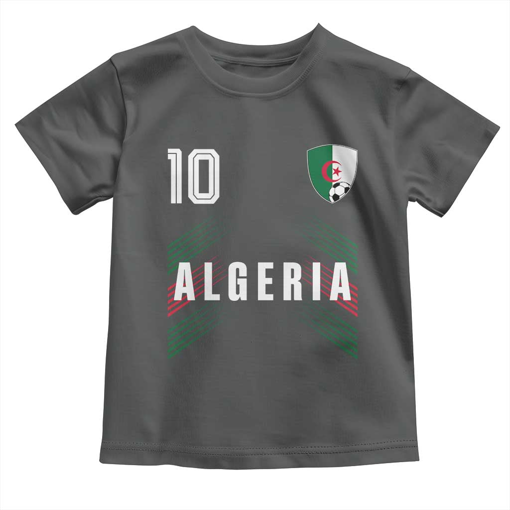 Algeria Soccer Sports Graphic Number 10 Jersey Style Toddler T Shirt Proud Algerian Football Fans Game Day Maghreb Pride