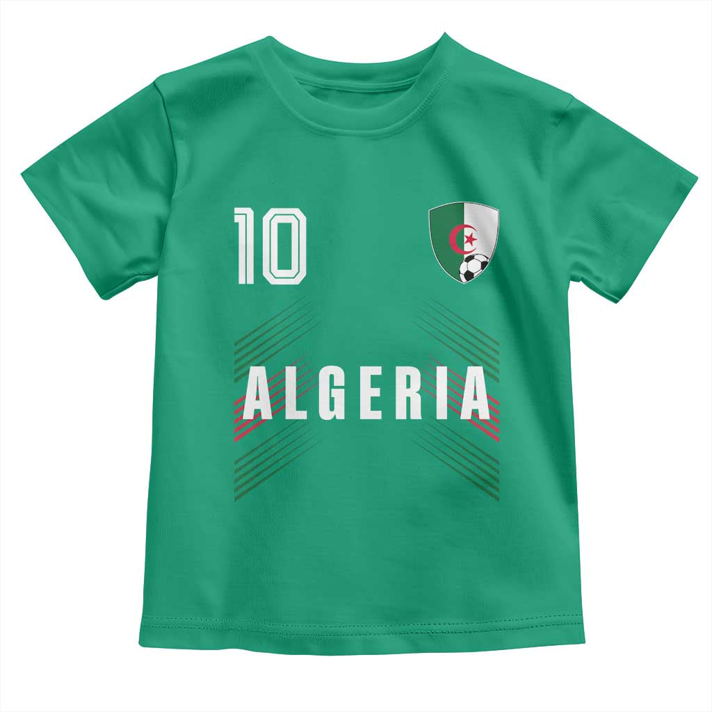 Algeria Soccer Sports Graphic Number 10 Jersey Style Toddler T Shirt Proud Algerian Football Fans Game Day Maghreb Pride