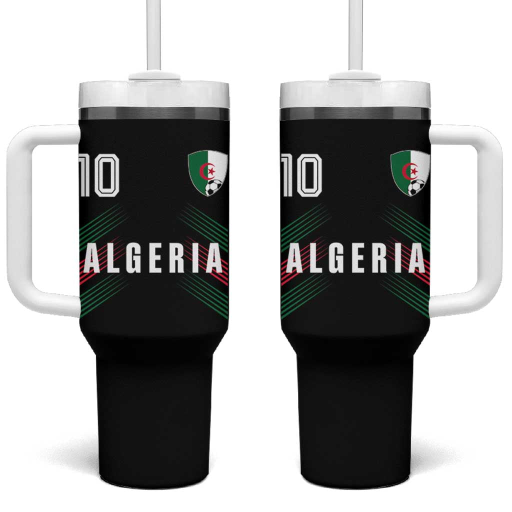 Algeria Soccer Sports Graphic Number 10 Jersey Style Tumbler With Handle Proud Algerian Football Fans Game Day Maghreb Pride