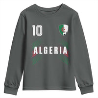 Algeria Soccer Sports Graphic Number 10 Jersey Style Youth Sweatshirt Proud Algerian Football Fans Game Day Maghreb Pride
