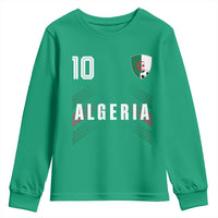 Algeria Soccer Sports Graphic Number 10 Jersey Style Youth Sweatshirt Proud Algerian Football Fans Game Day Maghreb Pride