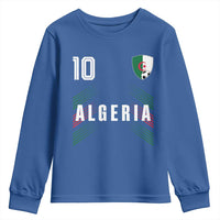 Algeria Soccer Sports Graphic Number 10 Jersey Style Youth Sweatshirt Proud Algerian Football Fans Game Day Maghreb Pride