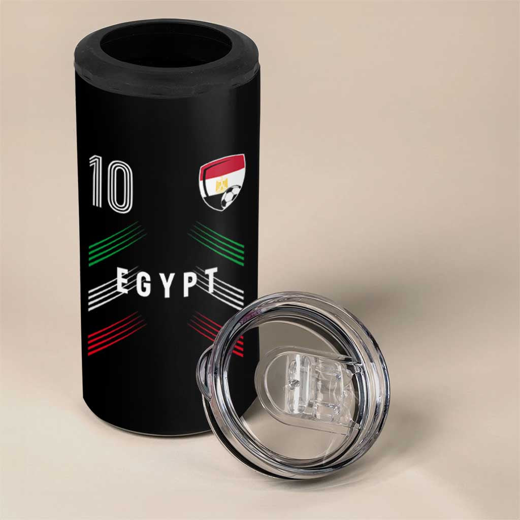 Egypt Soccer Sports Graphic Number 10 Jersey Style 4 in 1 Can Cooler Tumbler Proud Egyptian Football Fans Game Day Pride