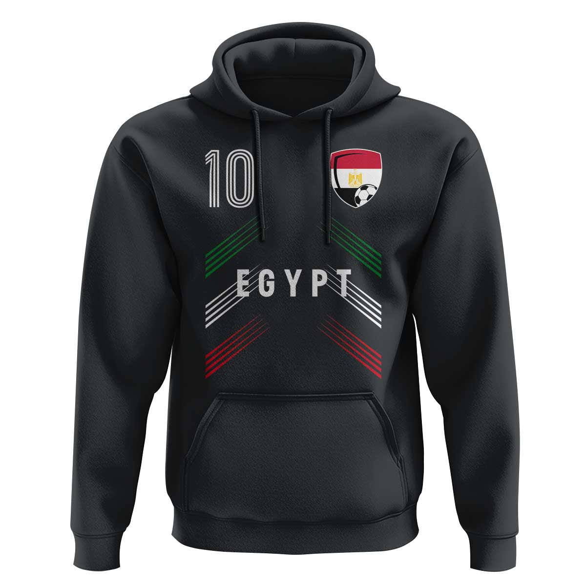 Egypt Soccer Sports Graphic Number 10 Jersey Style Hoodie Proud Egyptian Football Fans Game Day Pride