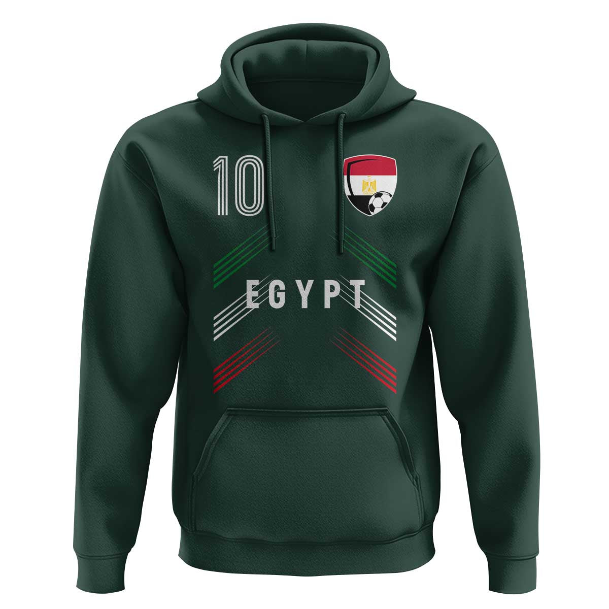 Egypt Soccer Sports Graphic Number 10 Jersey Style Hoodie Proud Egyptian Football Fans Game Day Pride