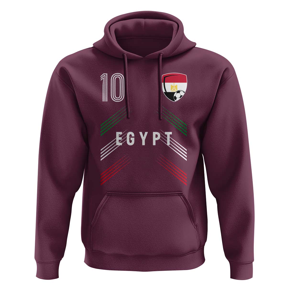Egypt Soccer Sports Graphic Number 10 Jersey Style Hoodie Proud Egyptian Football Fans Game Day Pride