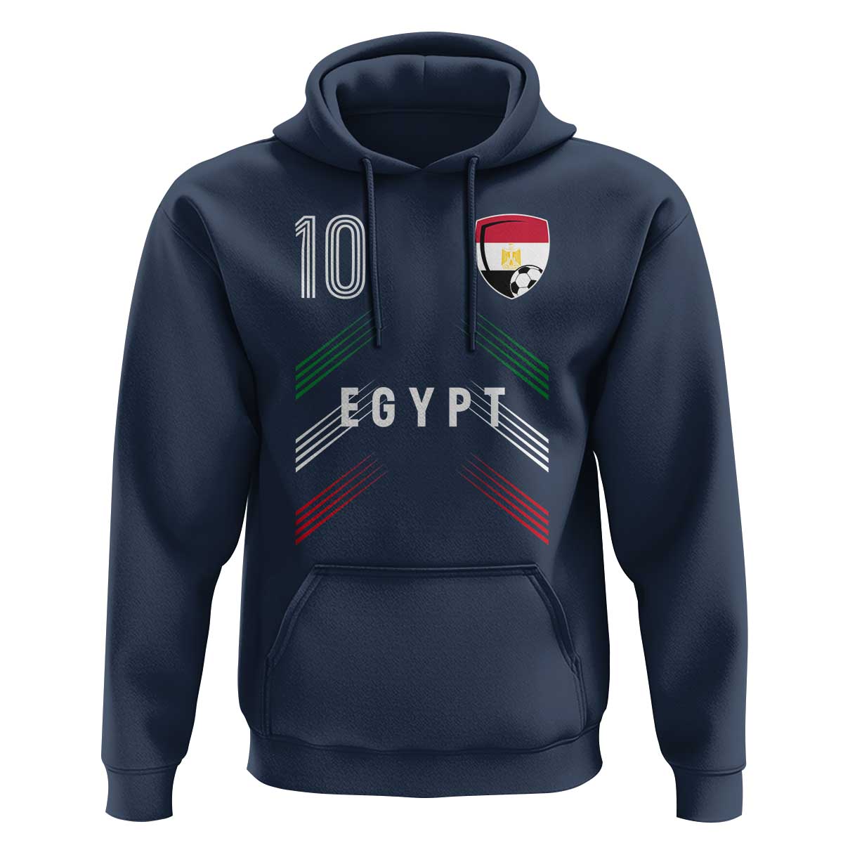 Egypt Soccer Sports Graphic Number 10 Jersey Style Hoodie Proud Egyptian Football Fans Game Day Pride