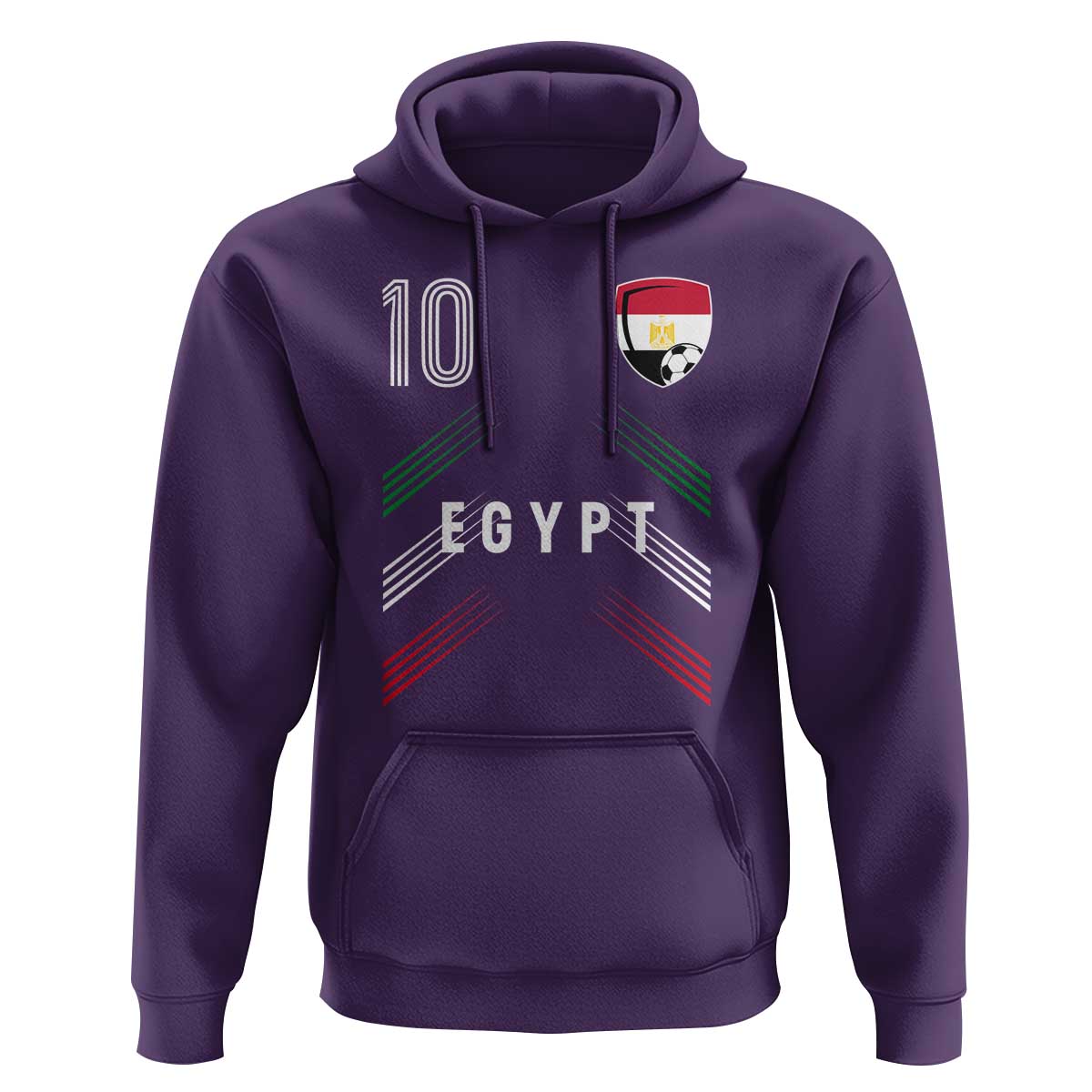 Egypt Soccer Sports Graphic Number 10 Jersey Style Hoodie Proud Egyptian Football Fans Game Day Pride