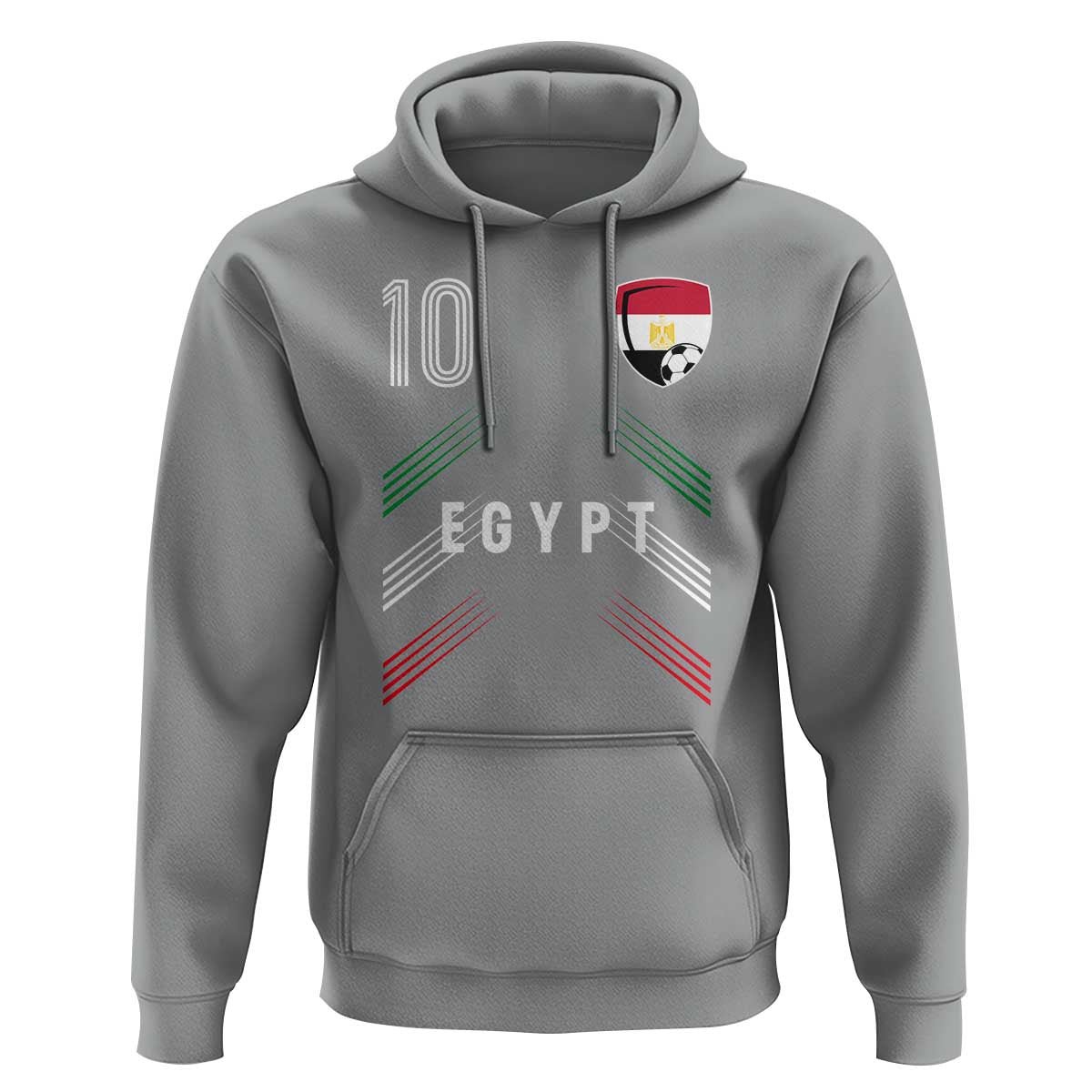 Egypt Soccer Sports Graphic Number 10 Jersey Style Hoodie Proud Egyptian Football Fans Game Day Pride