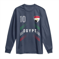 Egypt Soccer Sports Graphic Number 10 Jersey Style Long Sleeve Shirt Proud Egyptian Football Fans Game Day Pride
