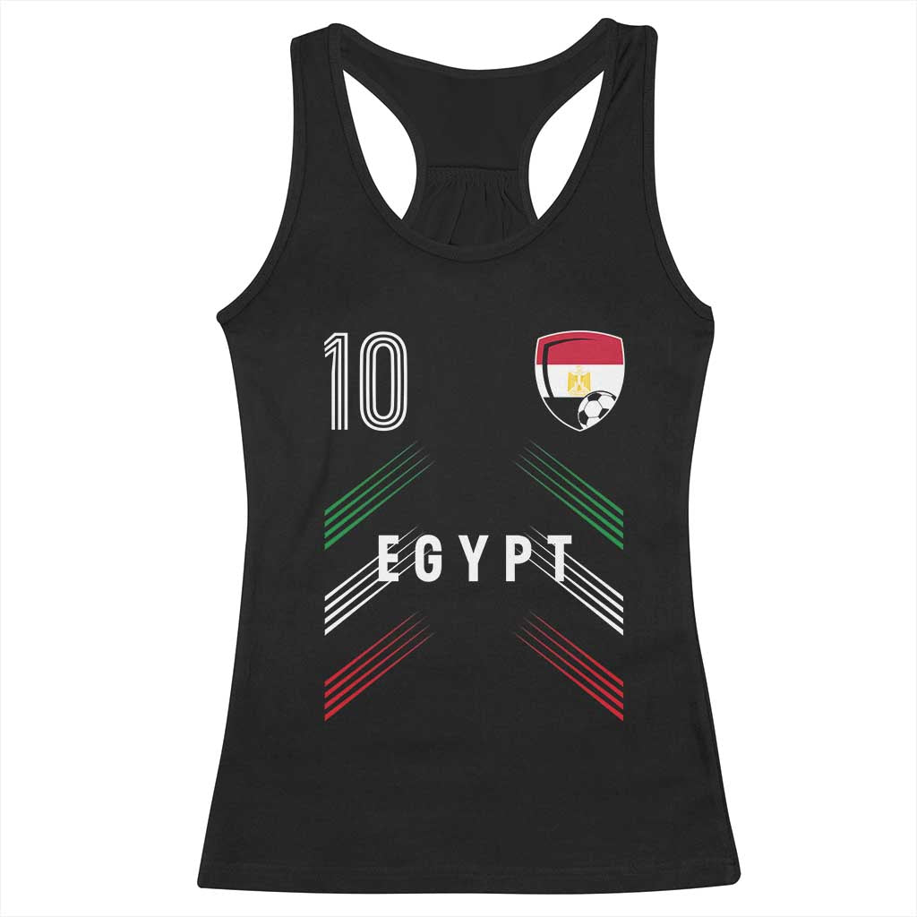 Egypt Soccer Sports Graphic Number 10 Jersey Style Racerback Tank Top Proud Egyptian Football Fans Game Day Pride