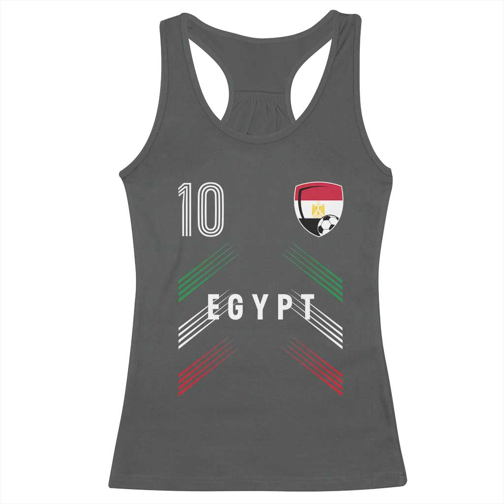 Egypt Soccer Sports Graphic Number 10 Jersey Style Racerback Tank Top Proud Egyptian Football Fans Game Day Pride