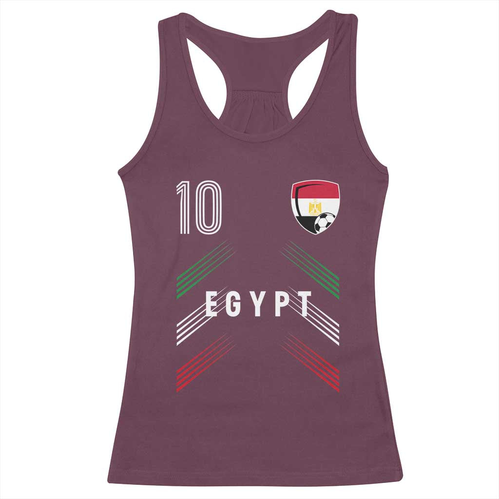 Egypt Soccer Sports Graphic Number 10 Jersey Style Racerback Tank Top Proud Egyptian Football Fans Game Day Pride