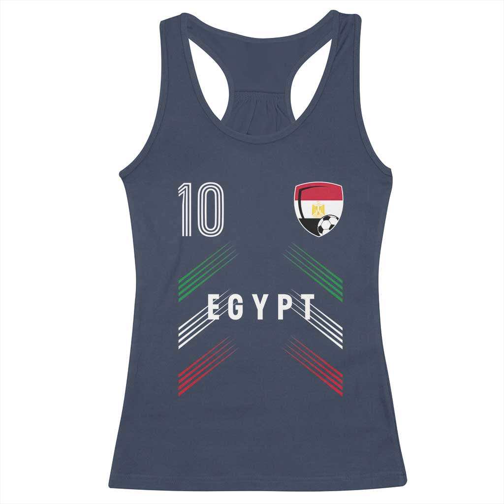 Egypt Soccer Sports Graphic Number 10 Jersey Style Racerback Tank Top Proud Egyptian Football Fans Game Day Pride