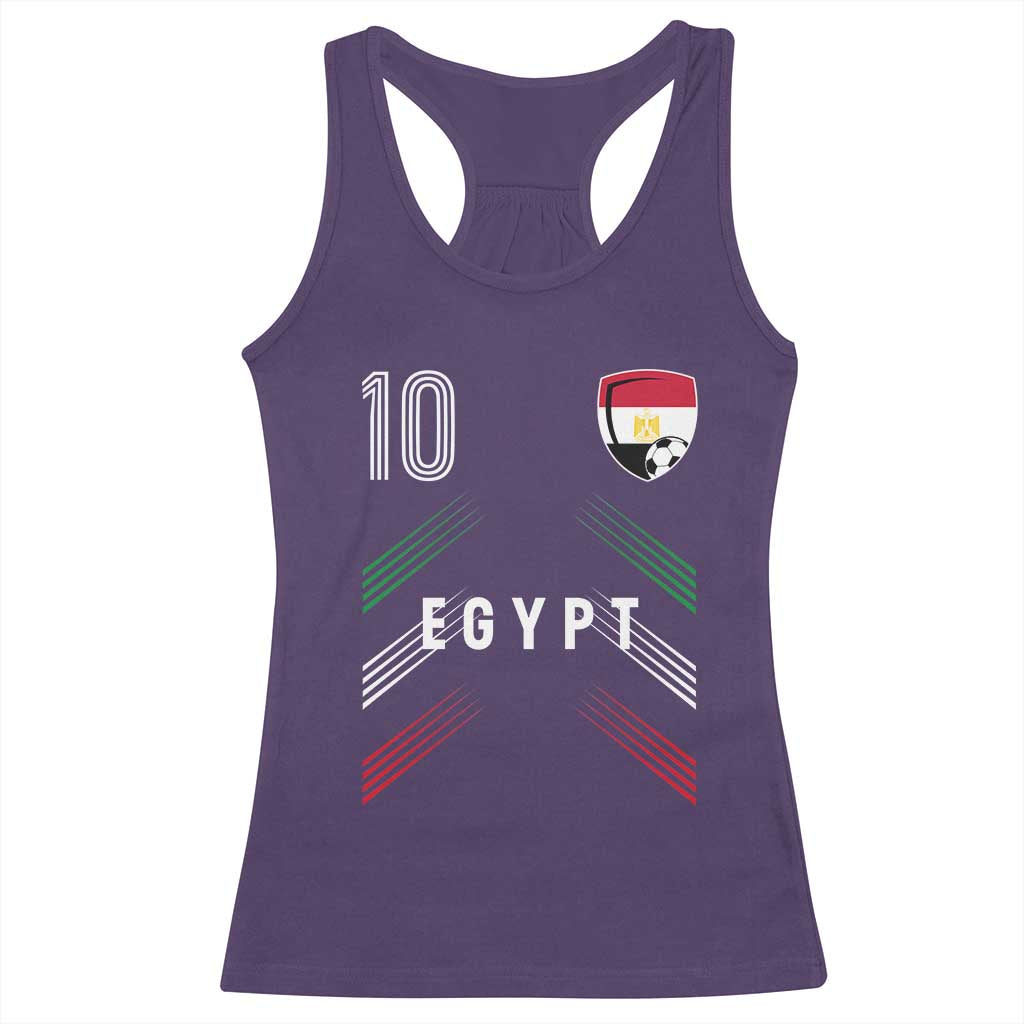 Egypt Soccer Sports Graphic Number 10 Jersey Style Racerback Tank Top Proud Egyptian Football Fans Game Day Pride