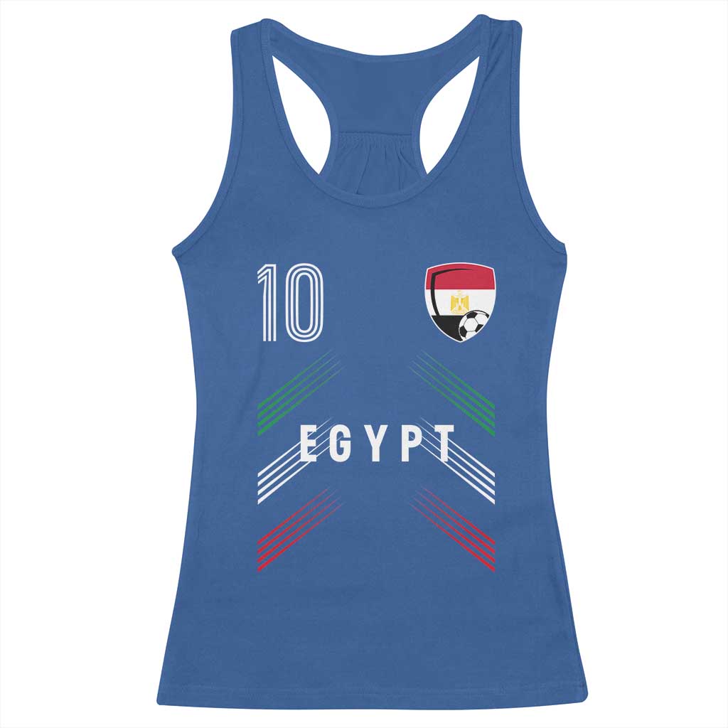 Egypt Soccer Sports Graphic Number 10 Jersey Style Racerback Tank Top Proud Egyptian Football Fans Game Day Pride