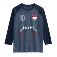 Egypt Soccer Sports Graphic Number 10 Jersey Style Raglan Shirt Proud Egyptian Football Fans Game Day Pride