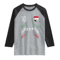 Egypt Soccer Sports Graphic Number 10 Jersey Style Raglan Shirt Proud Egyptian Football Fans Game Day Pride