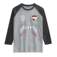 Egypt Soccer Sports Graphic Number 10 Jersey Style Raglan Shirt Proud Egyptian Football Fans Game Day Pride