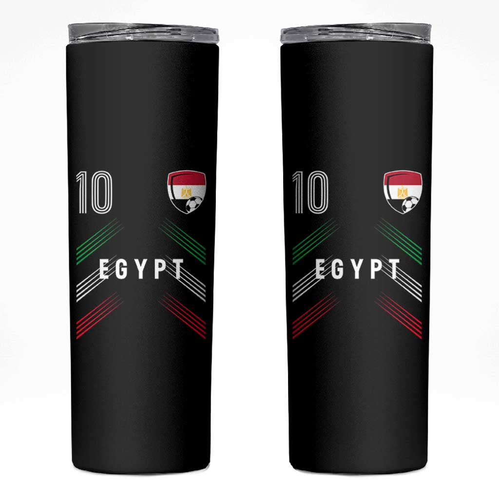 Egypt Soccer Sports Graphic Number 10 Jersey Style Skinny Tumbler Proud Egyptian Football Fans Game Day Pride