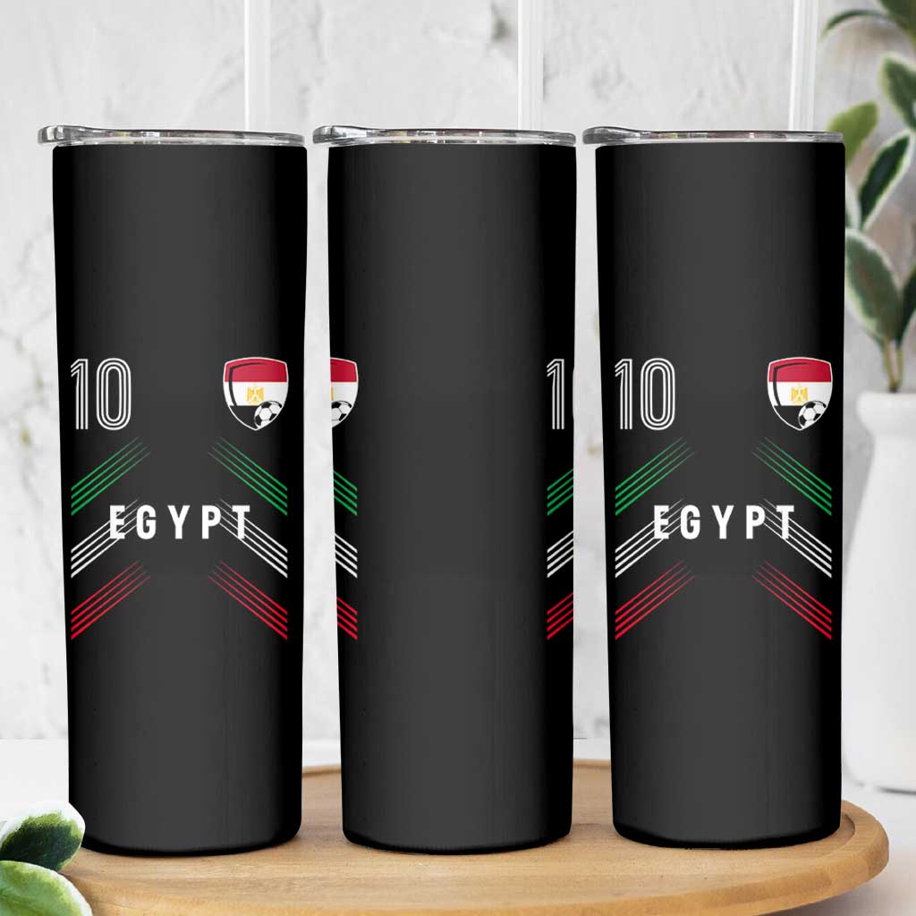 Egypt Soccer Sports Graphic Number 10 Jersey Style Skinny Tumbler Proud Egyptian Football Fans Game Day Pride