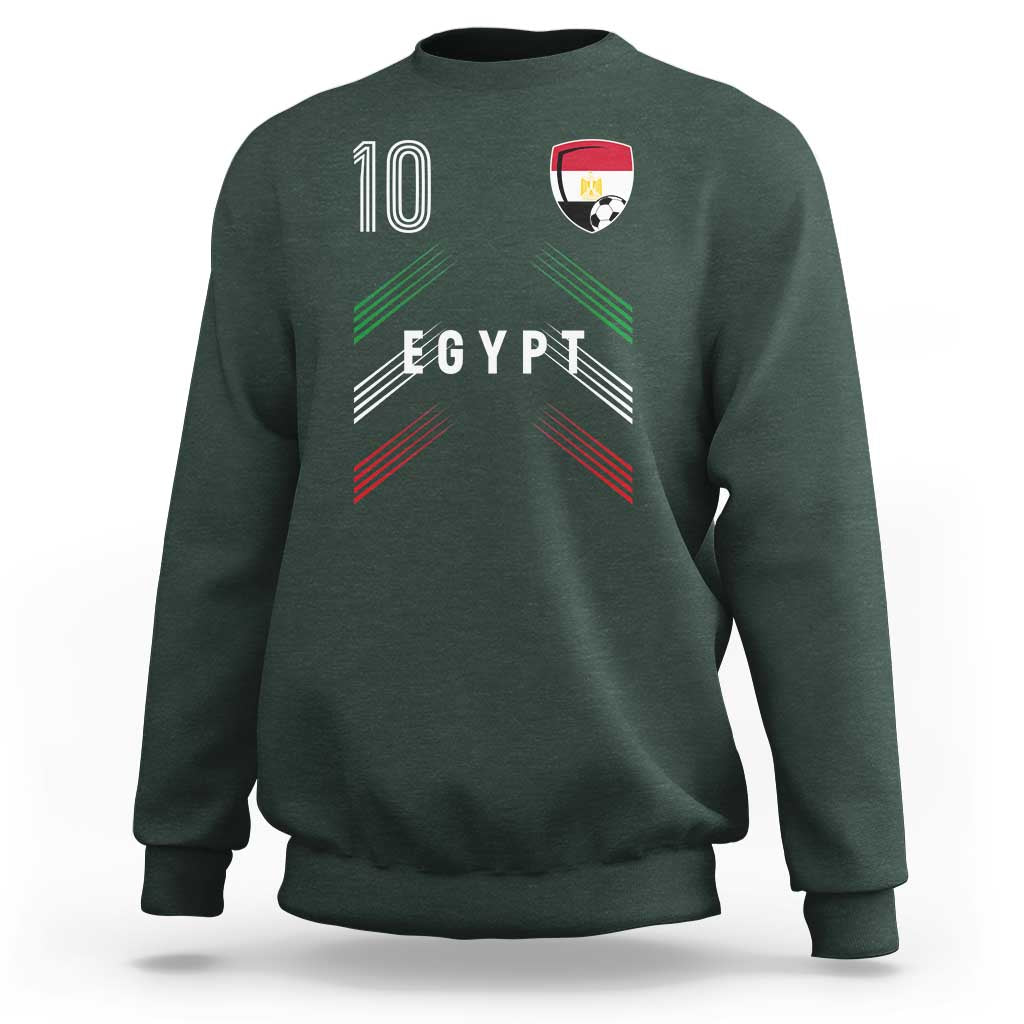 Egypt Soccer Sports Graphic Number 10 Jersey Style Sweatshirt Proud Egyptian Football Fans Game Day Pride