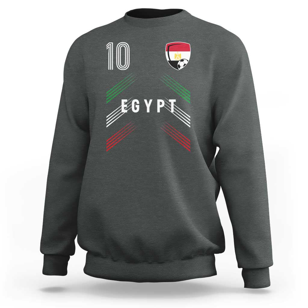 Egypt Soccer Sports Graphic Number 10 Jersey Style Sweatshirt Proud Egyptian Football Fans Game Day Pride