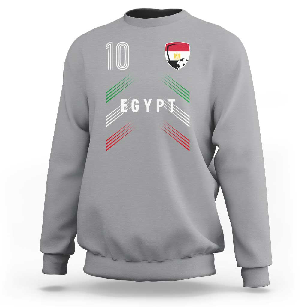 Egypt Soccer Sports Graphic Number 10 Jersey Style Sweatshirt Proud Egyptian Football Fans Game Day Pride