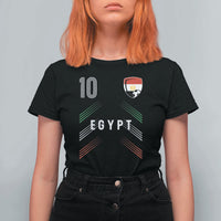 Egypt Soccer Sports Graphic Number 10 Jersey Style T Shirt For Women Proud Egyptian Football Fans Game Day Pride